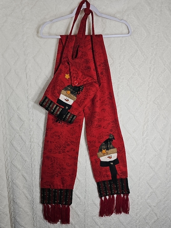 Accessories - Felt Christmas Scarf & Matching Crossbody Purse * Snowman * Tree